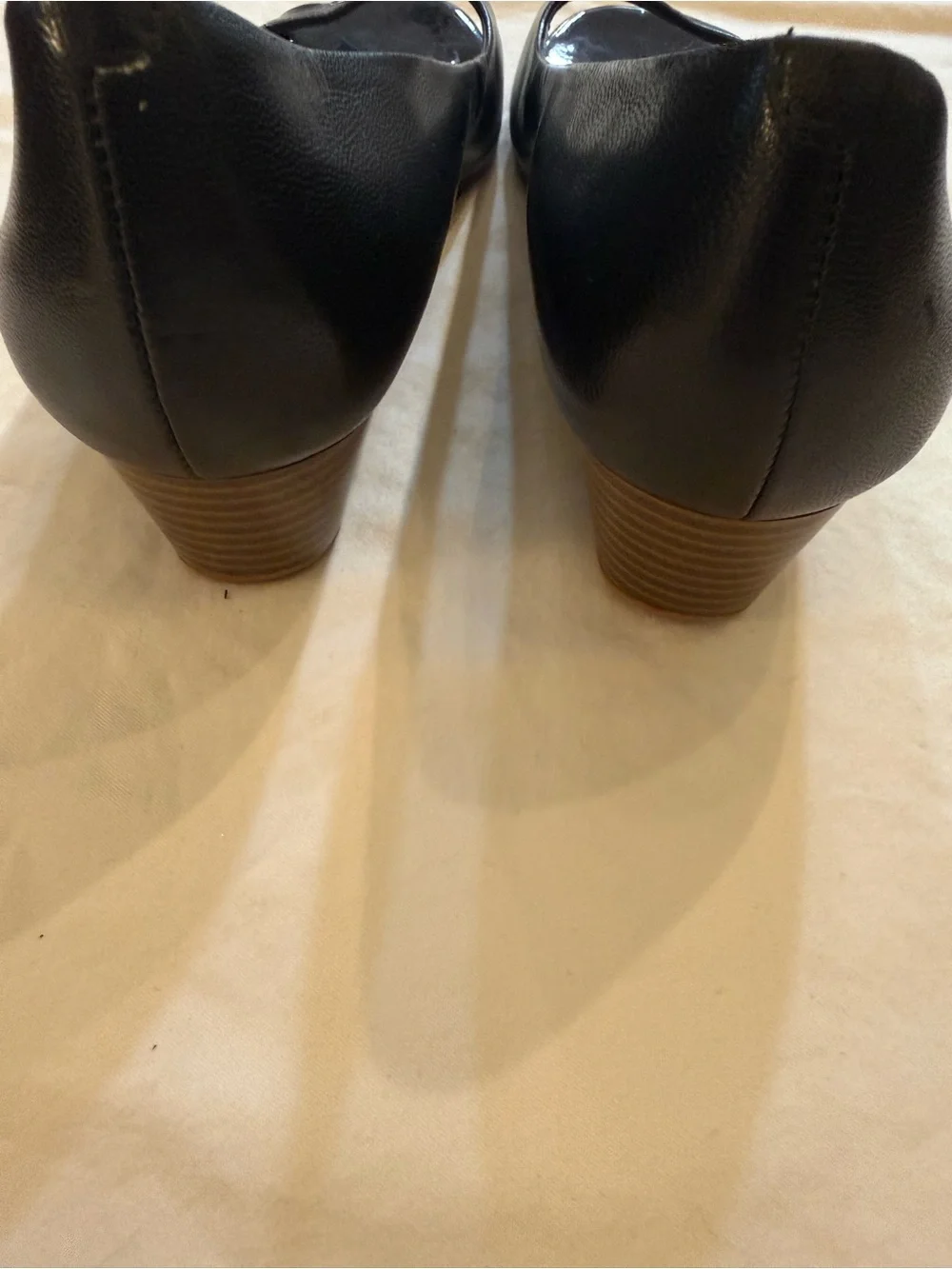 Cole Haan Black Peep-Toe Heels